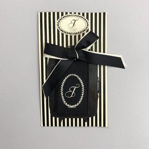 MUD PIE Embroidered Luggage Tag Personalized Monogram "T" French Parisian Style